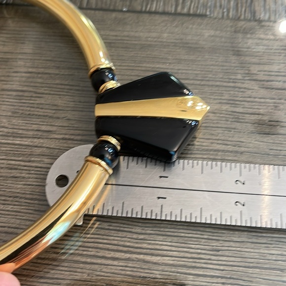 Vintage 1987 Avon “Modern Elegance” Black & Gold Tubular Necklace - Picture 10 of 16